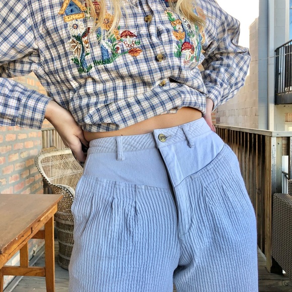 Vintage 90s Crushed Fabric Mom Jeans - Picture 5 of 6